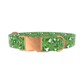 Leaf Pattern Dog Collar - metal rose gold