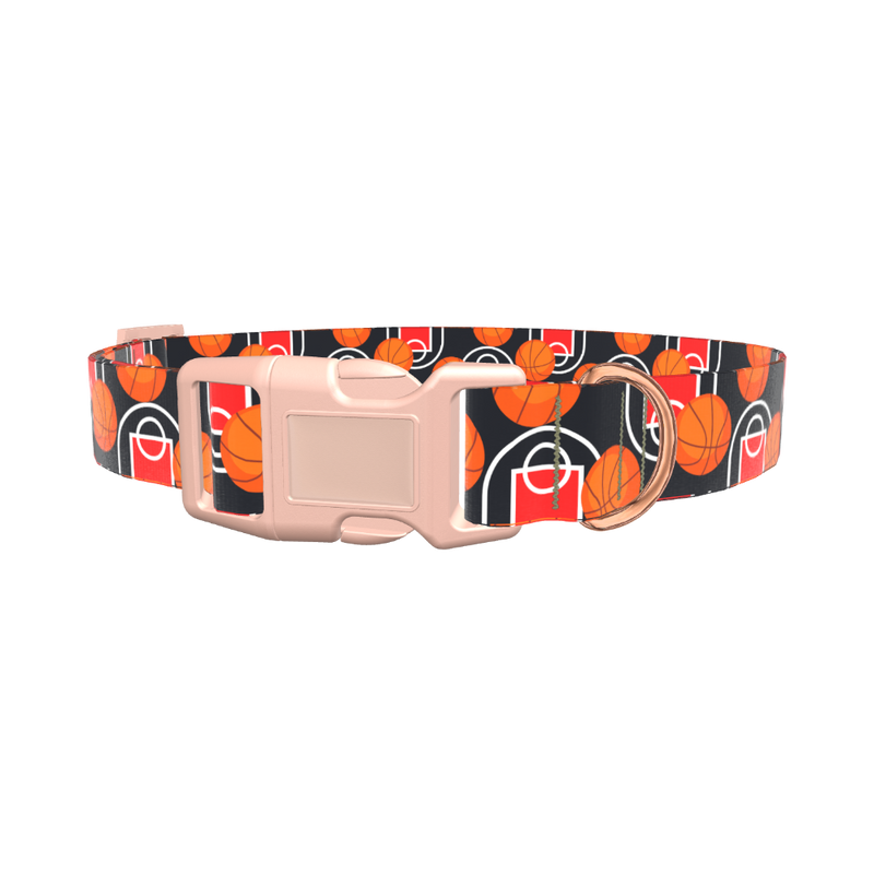 Basketball Court Dog Collar - plastic gold