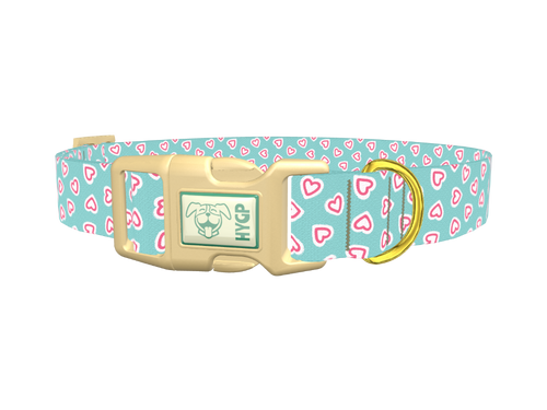 Pastel Valentine Heart Dog Collar