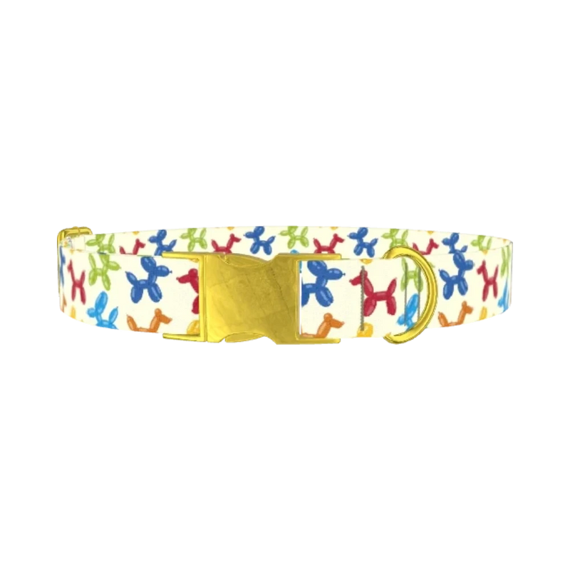 Balloon Animal Dog Collar - metal gold
