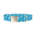 Tropical Island Dog Collar - metal silver