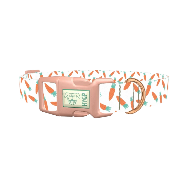Carrot Pattern Dog Collar - plastic rose gold