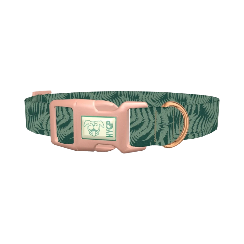 Fern Leaf Dog Collar - plastic rose gold