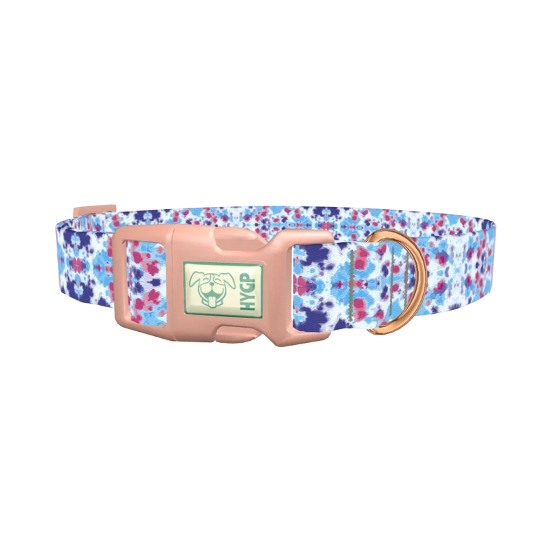 Color Splash Tie-Dye Dog Collar - plastic rose gold