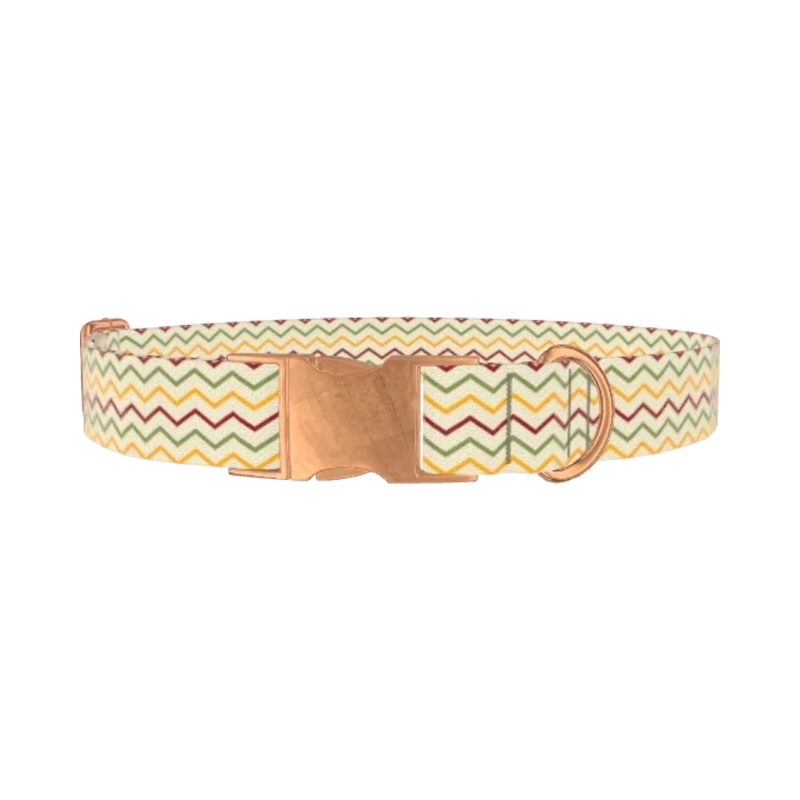 Geometric Chevron Dog Collar - metal rose gold