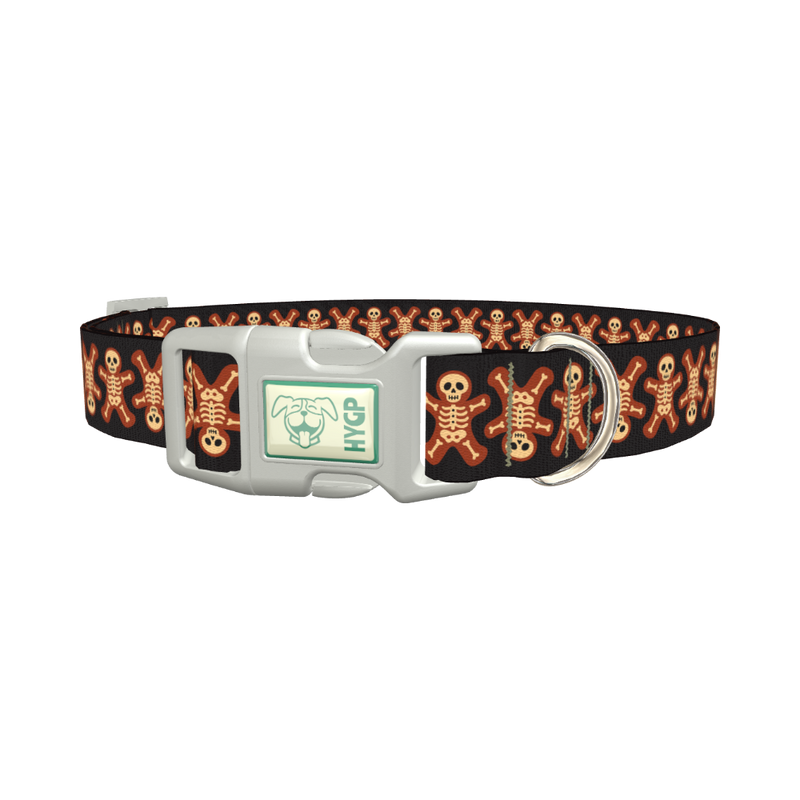 Gothic Gingerbread Dog Collar - plastic silver