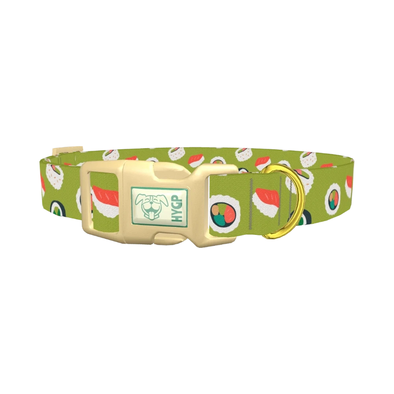 Sushi Pattern Dog Collar - plastic gold