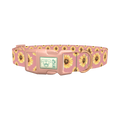 Pink Sunflower Dog Collar - plastic rose gold