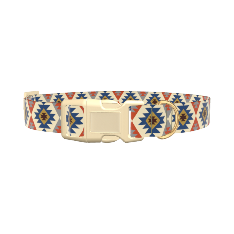Tribal Star Pattern Dog Collar - plastic silver
