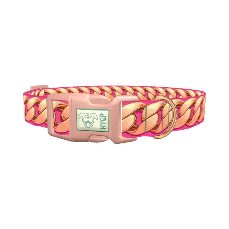 Rose Gold Chain Dog Collar - plastic rose gold