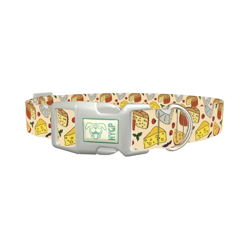 Cheese and Tomato Dog Collar - plastic silver