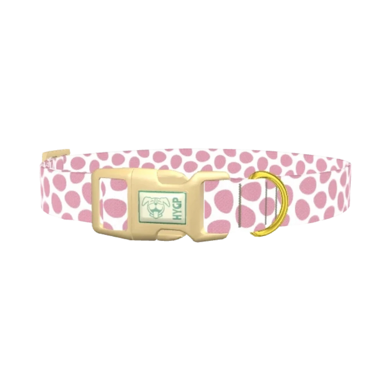 Pink Egg Pattern Dog Collar - plastic gold