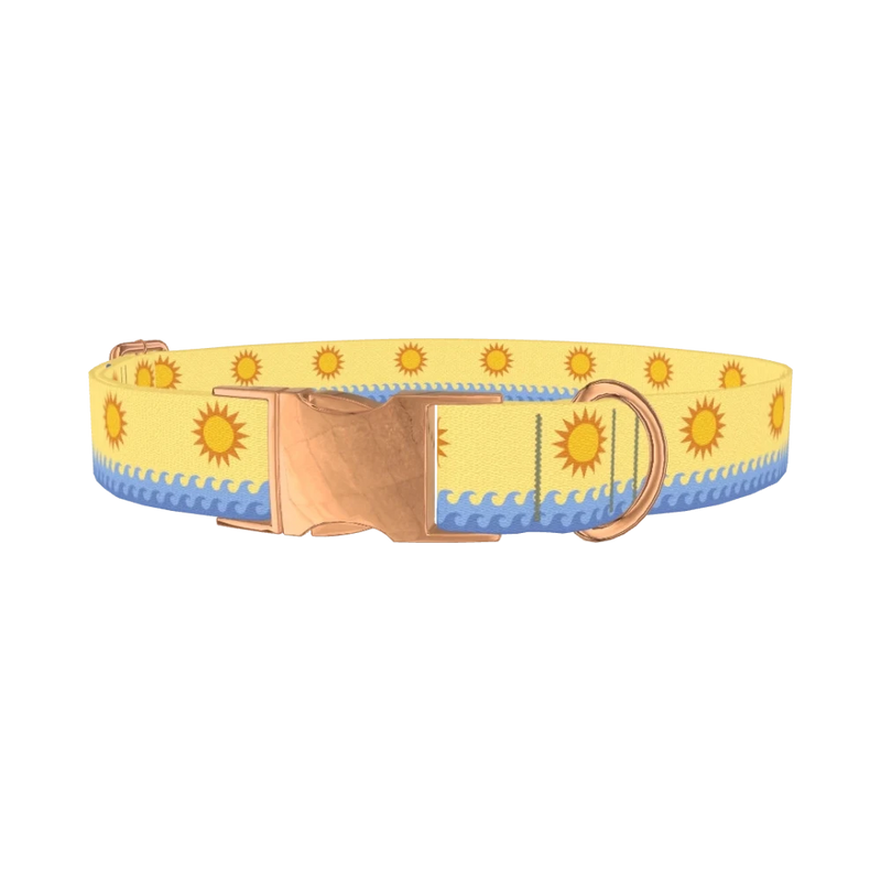 Beach Sun Dog Collar - metal rose gold