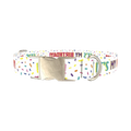 Birthday Confetti Dog Collar - metal silver