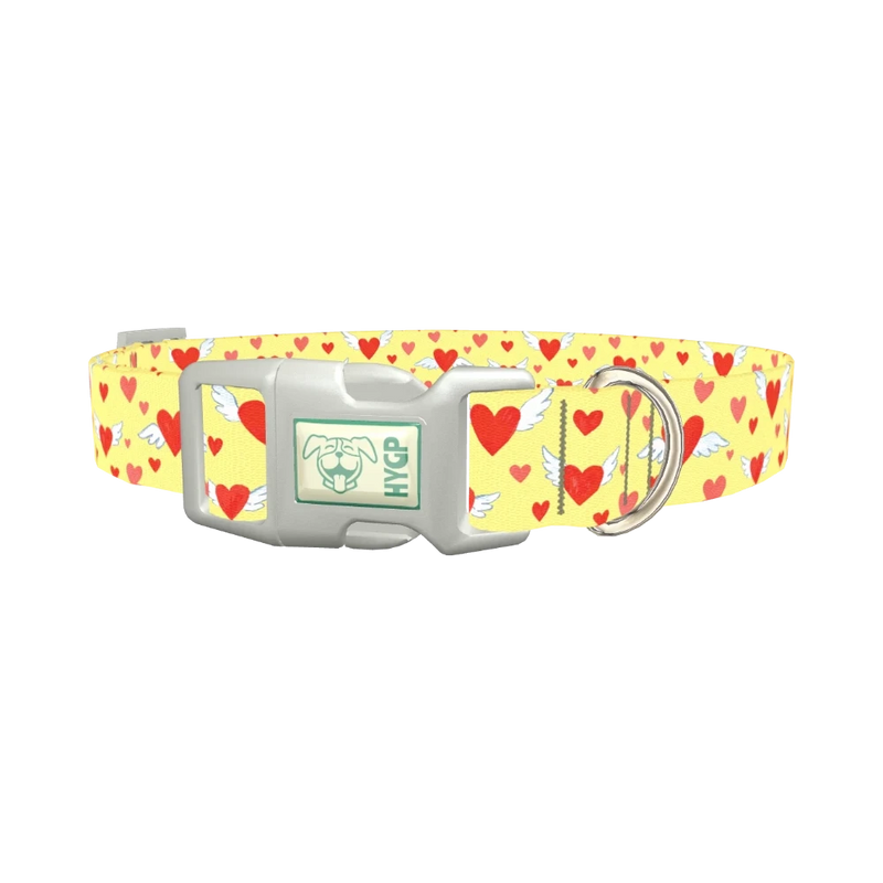 Flying Hearts Dog Collar - plastic silver