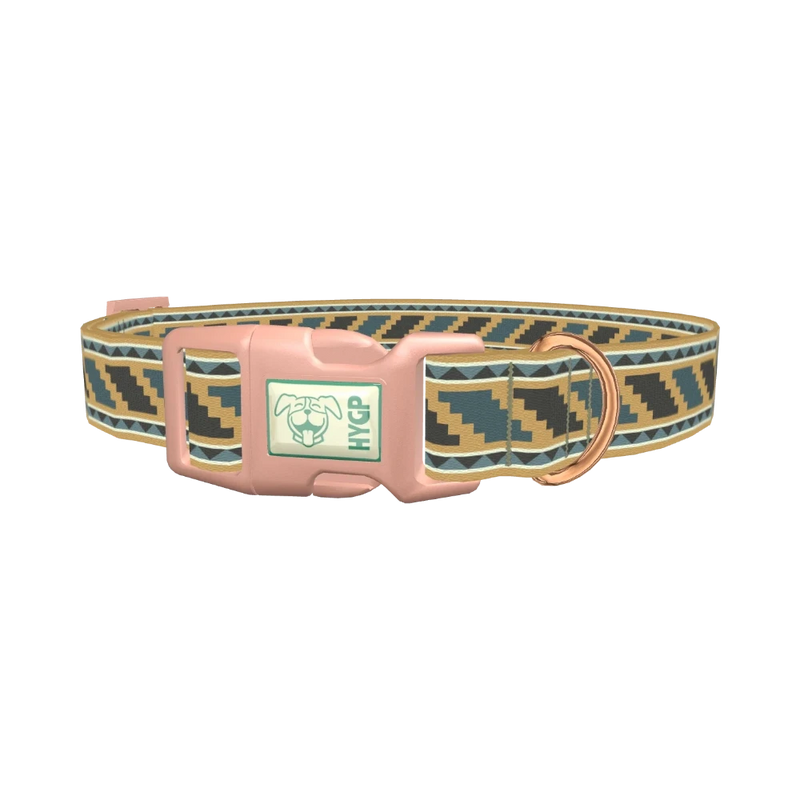 Southwestern Geometric Dog Collar - plastic rose gold