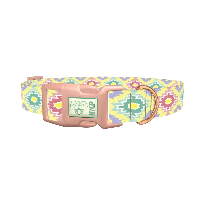 Pastel Tribal Diamond Dog Collar - plastic rose gold
