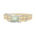 Geometric Chevron Dog Collar - plastic silver