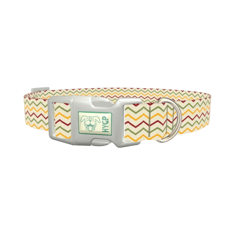 Geometric Chevron Dog Collar - plastic silver