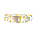 Floral Leaf Dog Collar - metal silver