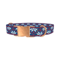 Christmas Knitted Stars Dog Collar - metal rose gold