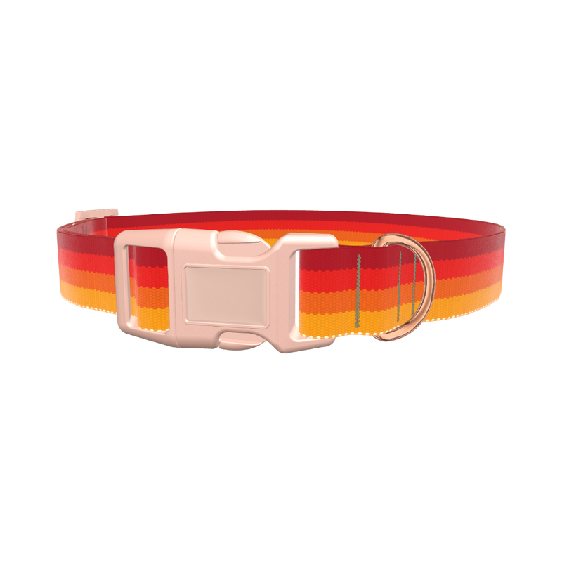 Retro Hexagon Dog Collar - plastic gold