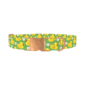 Yellow Duck Pattern Dog Collar - metal rose gold