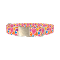Colorful Heart Pattern Dog Collar - metal silver