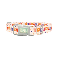 Geometric Letter Dog Collar - plastic silver