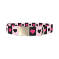 Valentine Heart Stripe Dog Collar - metal silver