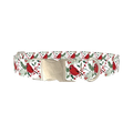 Christmas Cardinal Dog Collar - metal silver