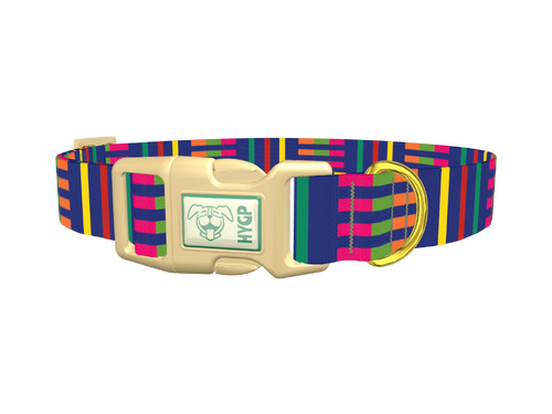 Colorful Dual Stripe Dog Collar