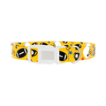 Yellow Football Trophy Dog Collar - plastic silver