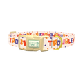Geometric Letter Dog Collar - plastic gold