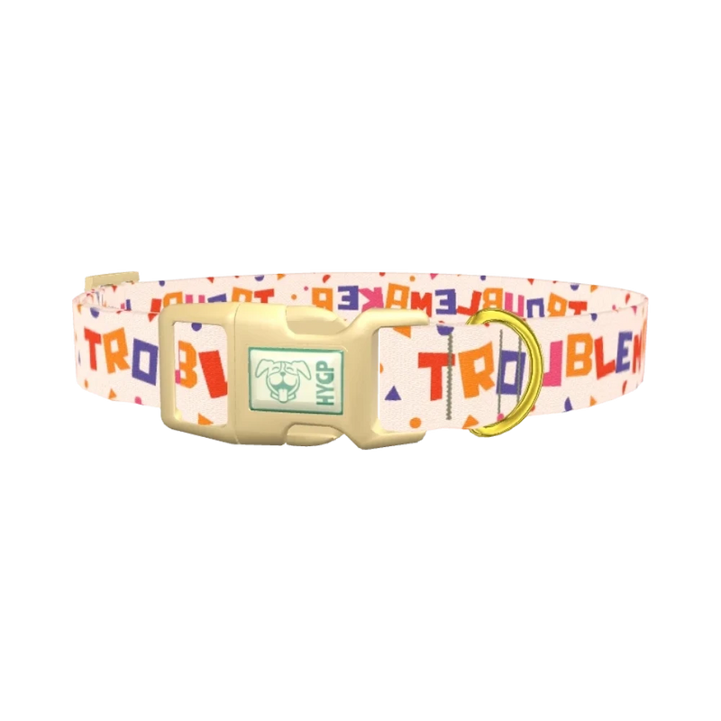 Geometric Letter Dog Collar - plastic gold
