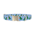 Christmas Dinosaur Dog Collar - metal silver