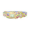 Multicolor Tie-Dye Dog Collar - plastic gold