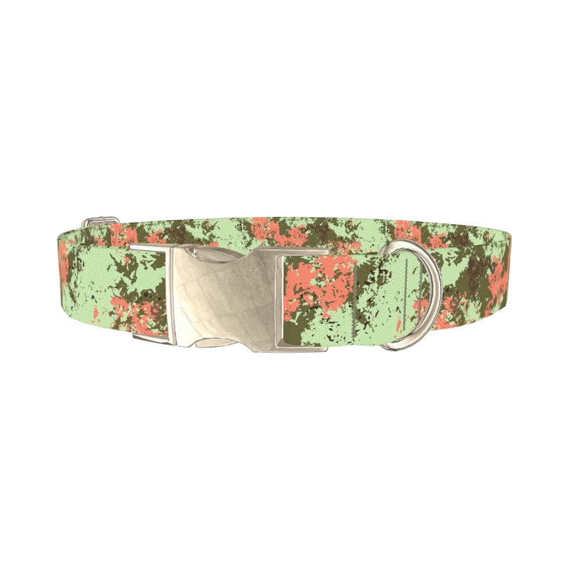 Paint Splatter Dog Collar - metal silver