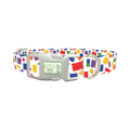 Colorful Brick Pattern Dog Collar - plastic silver
