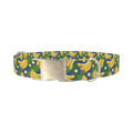 Tropical Banana Leaf Dog Collar - metal silver