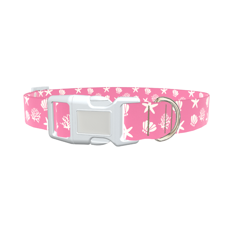 Seashell Beach Dog Collar - plastic rose gold