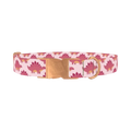 Pink Dinosaur Dog Collar - metal rose gold