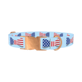 Patriotic Bowtie Dog Collar - metal rose gold