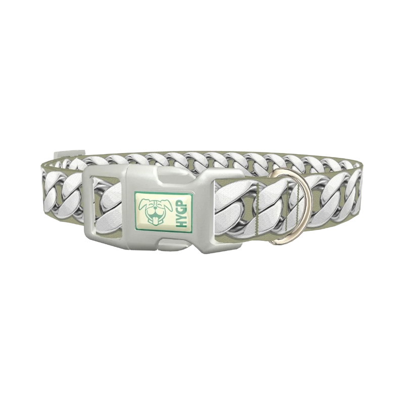 Silver Chain Design Dog Collar - plastic silver