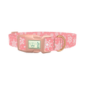 Pink Snowflake Pattern Dog Collar - plastic rose gold