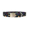 Space Planet Dog Collar - metal silver
