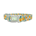 Yellow Daffodil Dog Collar - plastic silver