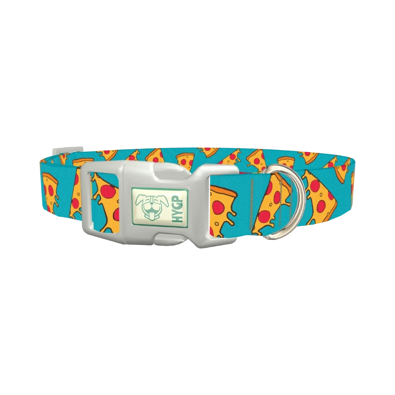 Pizza Slice Dog Collar - plastic silver