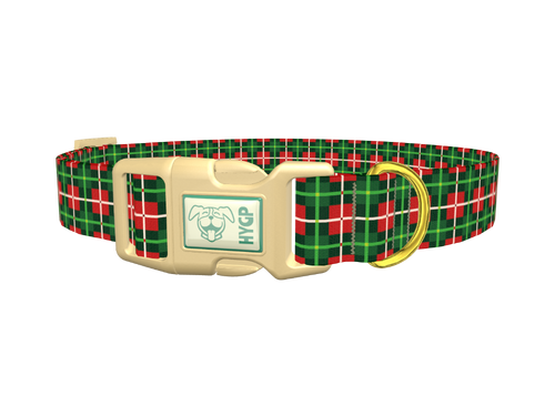 Green White Plaid Dog Collar