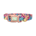 Abstract Paint Splatter Dog Collar - plastic rose gold